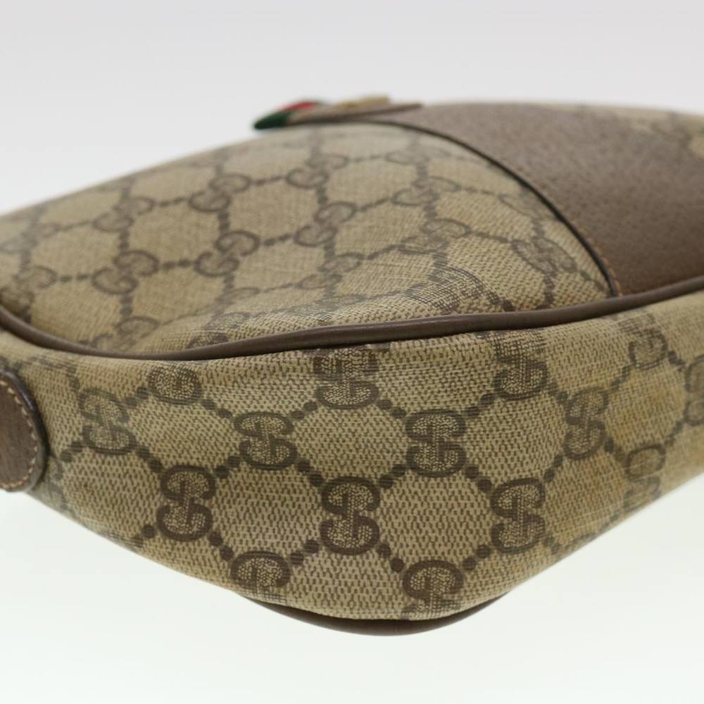 GUCCI GG Canvas Web Sherry Line Clutch Bag Beige Red Green Auth am4114 - Picture 14 of 16